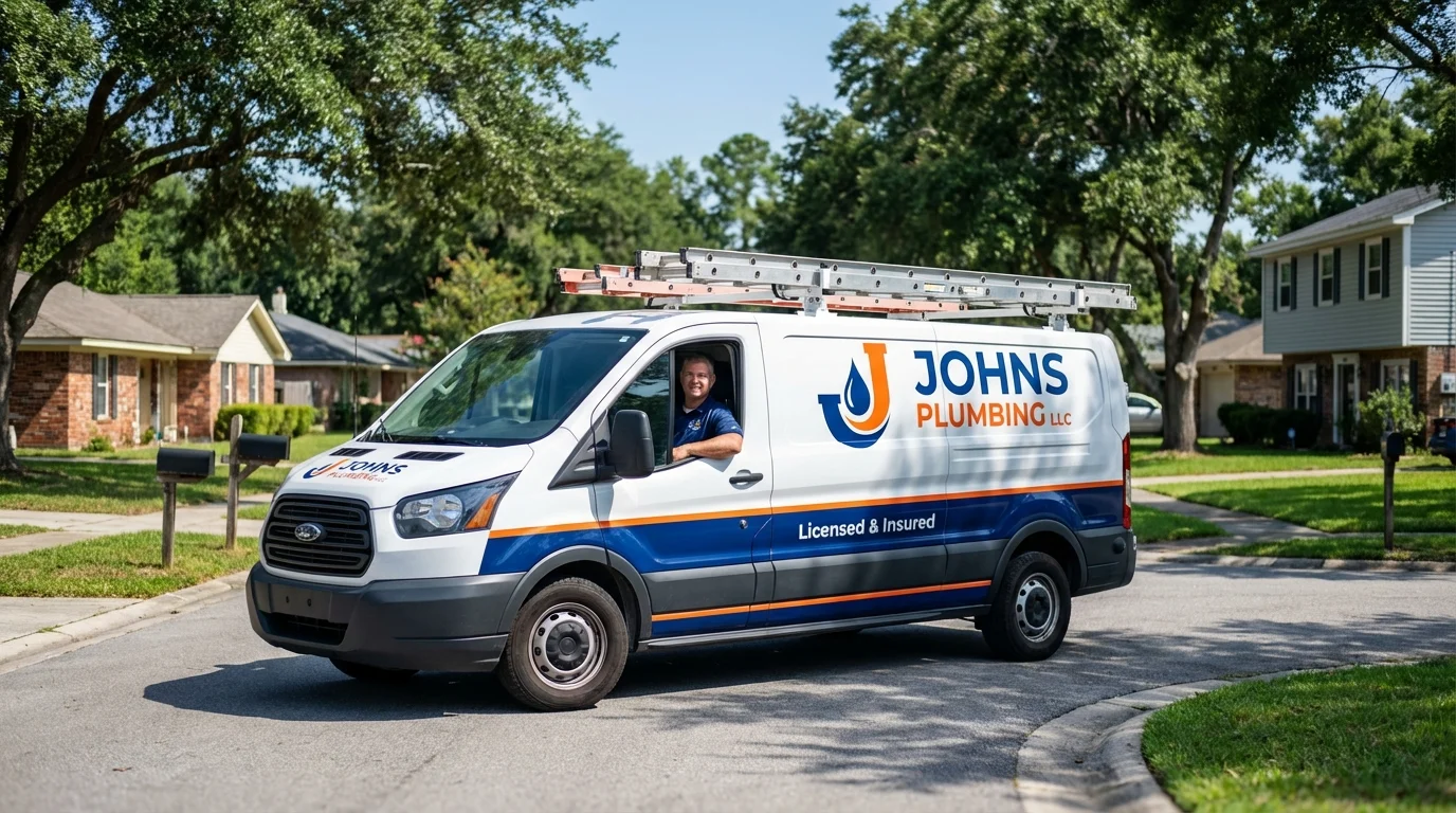 Johns Plumbing LLC service van in Flagler Beach, FL
